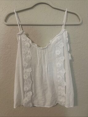 mine White Floral Lace Trim Camisole 4